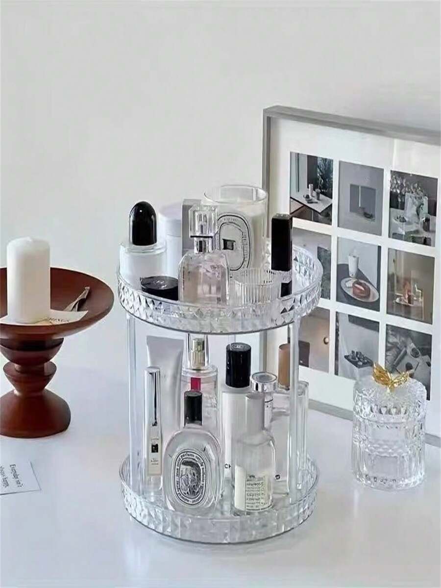 1pc Rotatable Clear Makeup Storage Rack | SHEIN USA