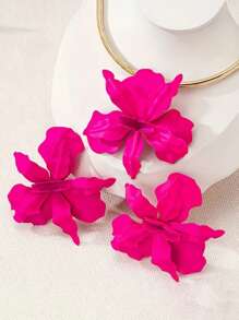 3 brincos assimétricos com design de flores para mulheres, estilo vintage elegante, adequados para presente de Dia dos Namorados, festa, banquete e uso diário