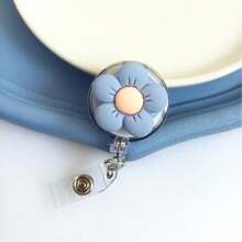 1 件徽章卷轴护士徽章夹，可伸缩身份证夹，可爱卡通花朵图案，办公用品，礼物，弹性扣学校用品，返校 - 彩色 - 查看 6