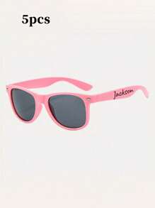 1pc/ Custom Name Glasses - Personalized Text Lightweight Full-Frame Casual And Fashionable Glasses With Colored Lenses | Wide Version Suitable For Weddings, Bachelor Parties, Valentine's Day And Birthday Gifts, Modern Glasses Design, Simple Frame