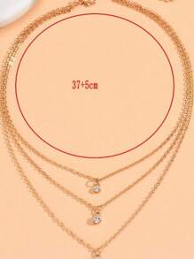 Colar com pingente circular minimalista multicamadas de strass, estilo europeu e americano, para mulheres, gargantilha elegante e versátil, adequada para festas
