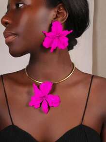 3 brincos assimétricos com design de flores para mulheres, estilo vintage elegante, adequados para presente de Dia dos Namorados, festa, banquete e uso diário