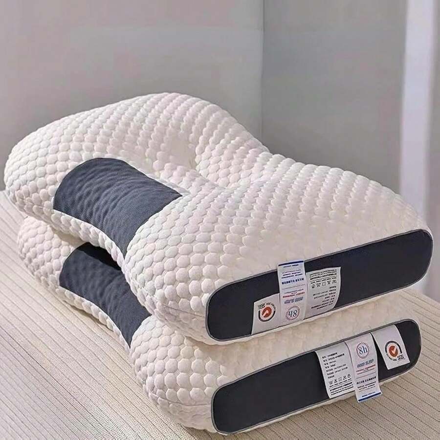 3D SPA Massage Pillow, Super Ergonomic Pillow Adjustable Ergonomic Orthopedic Bed Pillow, Cervical Support Pillows Well Sleep Pillow Nursing Pillows - Help Sleep And Protect The Neck Pillow Knitted Cotton Pillow Bedding