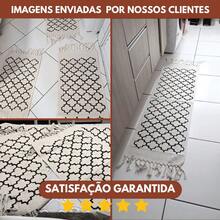 Large Kitchen Rug 3 Pieces Geometric Fringe Runner Kit 100% Raw Cotton Printed Thick Plush Kitchen Set Love Family Faith - Raw Checkered - View 8