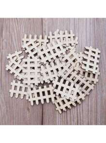 5Pcs Cut Wood Fence Decoration Wooden Shape Craft Wedding Decoration