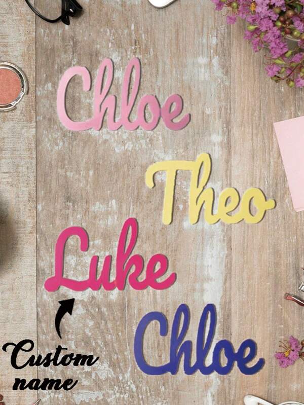1pc, Custom-Made Acrylic Name Tags For Children And Babies, Suitable For Bedrooms And Living Rooms, Personalized Wooden Mat Signs, Wedding Nameplates, Christmas Nameplates, Bridesmaid Cards, Mat Signs, Table Settings, Customizable Home Room Numbers Back To School