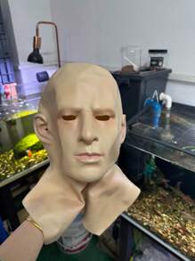 Masque en silicone nouveau visage de vieil homme capuche vieux grand-père accessoires faciaux en latex déguisement complet drôle