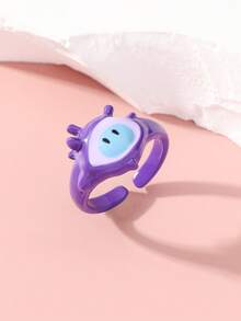 5pcs/Set Cute Monster Ring Set, Dopamine Ring Combo Gift For Couples And Best Friends - Multicolor - View 2