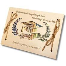 经典风格木质钱包礼品 - 创意木质钱包工艺品 - 毕业贺卡、学生礼金卡、大学生礼物、木质毕业派对贺卡 - 原木色 - 查看 3