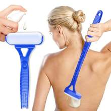 1pc Folding Back Lotion Applicator, 18.31 Inch Long Handle, Sunscreen Moisturizer Body Massager Roller, Detachable Travel Friendly, 2025 New Design