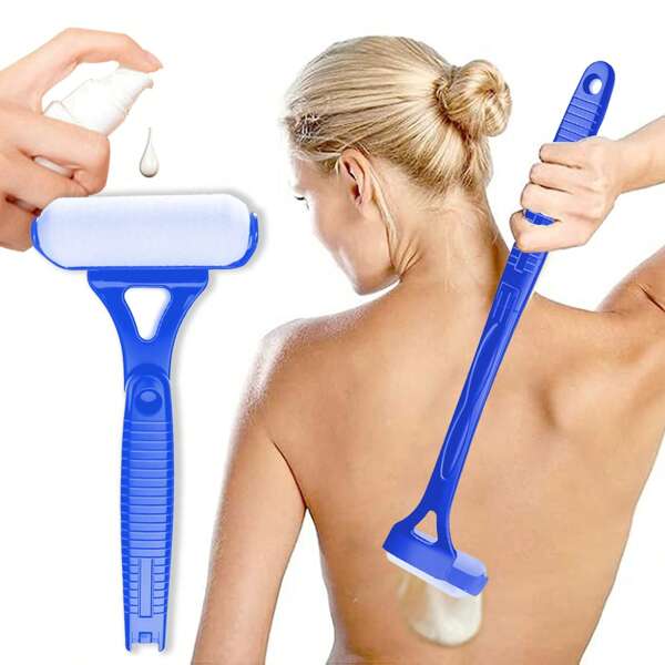 1 pièce Applicateur de lotion pliable, manche de 18,31 pouces de long, rouleau de massage corporel pour crème solaire et hydratante, détachable et pratique pour les voyages, nouveau design 2025