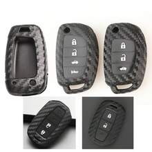 静语琴遥控硅胶汽车钥匙包适用于H-Yundai I30 Ix35 Solaris Azera Elantra Grandeur Ig Accent Santa Fe Verna 2017 2018 Solaris Creta I10 I20 Tucson Elantra - 彩色 - 查看 1