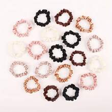 4 pièces Ensemble de petits élastiques à cheveux - Mini chouchous sans couture pour femmes, élastiques invisibles sans marque, bandeaux de cheveux minimalistes pour le bureau, le sport, les voyages