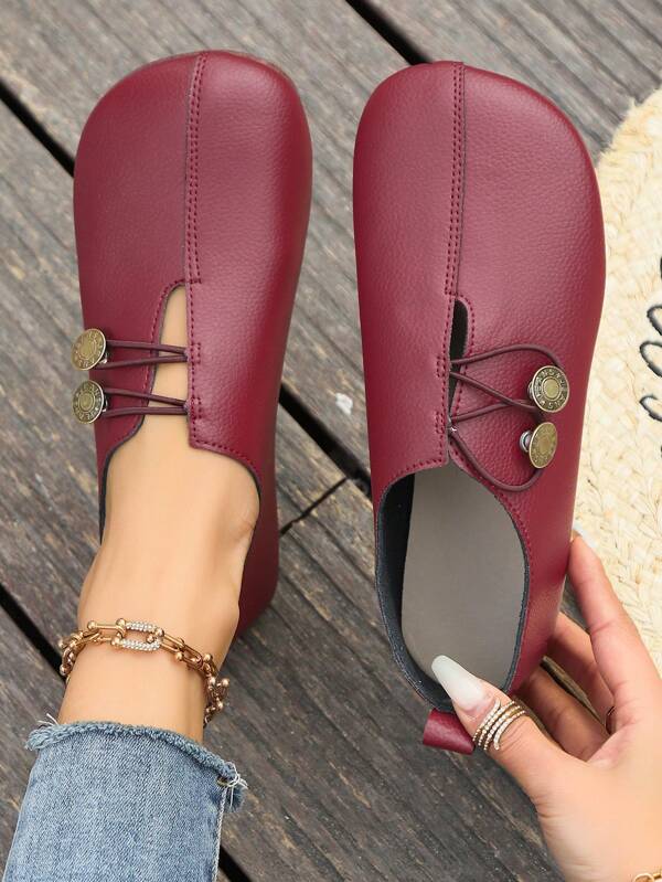 New European And American Imported Soft Bottom Flat Penny Loafers, Comfortable Slip-On Casual Grandma Shoes For Mothers