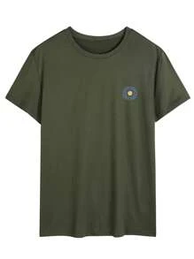 Men's Graphic Print Round Neck Casual Short Sleeve T-Shirt, Summer