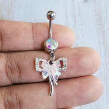 1 pieza Piercing para el ombligo con diseño simple de cabeza de gato/corazón, estilo mariposa de clip, sin necesidad de perforación, variedad de estilos