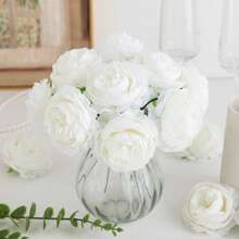 20/12/5 bông hoa mẫu đơn nhân tạo màu trắng, hoa mẫu đơn giả bằng lụa, thích hợp để trang trí tiệc cưới, trang trí bánh kem, trang trí bàn ăn phòng khách, trang trí tiệc mùa thu, trang trí trung tâm bàn ăn mùa thu hoạch, trang trí vòng hoa. - trắng - Xem 10