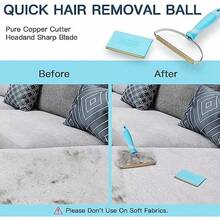 Juego de removedor de pelo de mascotas, herramienta de eliminación de pelo de mascotas, rastrillo de alfombra con mango telescópico para el pelo de perro y gato, rotación de afeitado de alfombra - Celeste - Ver 6