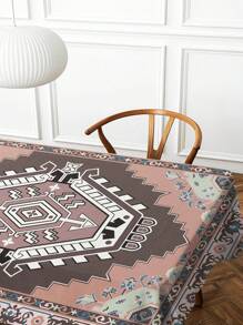 1 pieza Mantel de estilo bohemio con estampado, mantel rectangular o redondo de poliéster impermeable con impresión digital, adecuado para la sala de estar, mesa de comedor al aire libre, mesa redonda pequeña