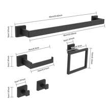 5-Piece Bathroom Electronics Set, Bathroom Towel Rail Set, Wall-Mounted Towel Rail Set