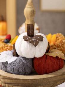 3 Mini gestrickte Kürbis-Imitationen, gehäkelte Herbsternte-Kürbisse, Heimdekoration gestrickte kleine Kürbisse, geeignet für Thanksgiving und Erntedankfest, können als Hängeornamente oder Banner verwendet werden, Halloween-Dekorationen, Herbstdekorationen, Thanksgiving-Tischdekoration Kürbis Herbstdekoration Zimmer Dekoration