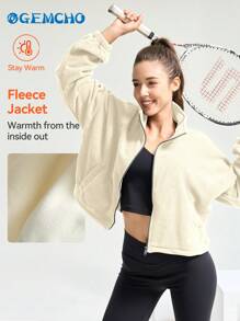 GEMCHO Abrigo casual de mujer con forro de piel sintética y aislamiento, engrosado y con forro polar para otoño e invierno