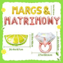 LaVenty Margs And Matrimony Bachelorette Balloons Margs And Matrimony Balloons Bachelorette Party Decoration For Margarita Bachelorette Party Mexican Fiesta Bachelorette - 玫瑰金 - 查看 3