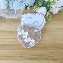 1 件麻心形戒指盒（不含戒指）、结婚戒指盒、母亲节/情人节礼物、结婚戒指收纳、婚礼装饰 - 黃色 - 查看 4