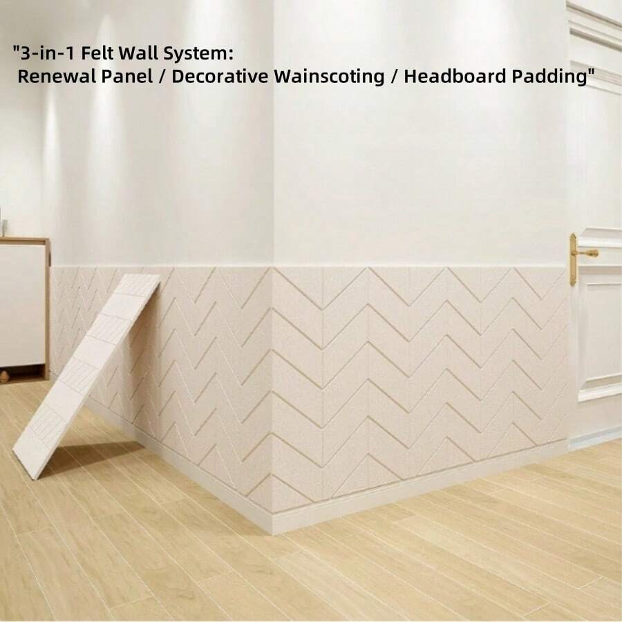 1pc Self-Adhesive Wear-Resistant Felt Wall Panel, Scandinavian Minimalist Home Wall Protector, Removable & Reusable Wall Decor For Room, Entrance, Bedroom, Workspace, Soundproofing