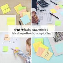 Mr. Pen- Lined Sticky Notes 3x3, 6 Pads, 45 Sheet/Pads, Pastel Colors, Sticky Notes With Lines
