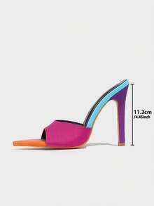 Women Pointed Toe Mule Clear High Heels, Sexy Party Sandals With Stiletto Heel And Toothed Sole For Summer - Multicolor - View 4