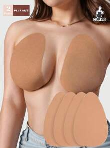 2 pares de cinta adhesiva invisible de silicona sin tirantes para levantar el busto, en colores nude/café/negro, adecuada para tallas de copa B-E