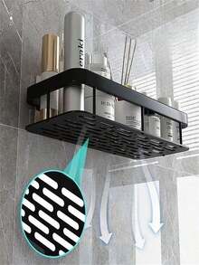 1pc Rustproof Shampoo Holder Kit Adhesive No Drilling Premium Top Bathroom Shelf - Multicolor - View 5