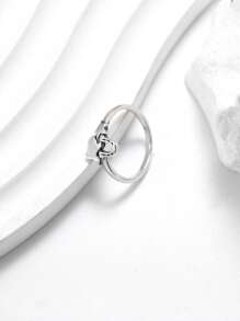 1pc Simple Unique 925 Sterling Silver Texas Trio JA Ring Women Fine Jewelry Gift