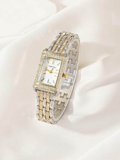 1pc Elegante Luxurious Diamond Jewelry Women Bracelet Watch, Birthday Holiday view 4