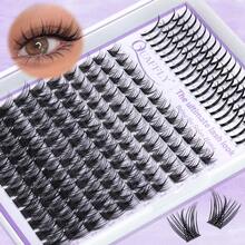 Lash Clusters With Spike Manga Lash Clusters Kit 180PCS 10-19mm Lash Extension With Lash Bond And Seal Lash Removers Lash Applicator Premade Individual Lashes Lashes Clusters Wispy Fairy Cluster Eyelashes Kit - màu đen - Xem 5