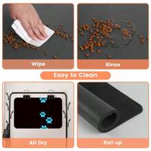 1 pièce Tapis d'alimentation pour animaux de compagnie, tapis absorbant pour nourriture pour chats et chiens, tapis de propreté pour animaux de compagnie imperméable et anti-fuite, tapis à nettoyer facilement sans tache pour distributeur d'eau pour chats et chiens, accessoires pour animaux de compagnie, tapis pour repas d'animaux de compagnie convenant aux buveurs et malvenus