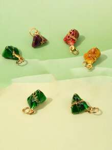 10 pièces (couleurs aléatoires) Charms en résine luisante en forme de coquillages de mer, cœur, calebasse, boule de verre pour le DIY, l'artisanat, la fabrication de bijoux, les sangles de téléphone portable, la décoration de sac, les ornements de mini-paysage