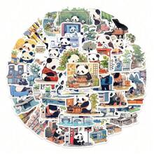 50 Pandas Tages-Aufkleber, Laptophüllen, Handyhüllen, Dekorative DIY-Aufkleber Schulmaterial, Schulanfang