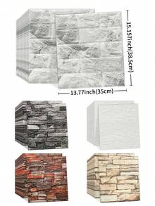 Carta da parati con mattoncini a forma di schiuma, adesivi murali autoadesivi 3D a prova di acqua e anti-E per pulire, applicare e applicare, può essere tagliata, adatta per decorare i soggiorni, dormitori e camere da letto - Multicolore - Visualizzare 4