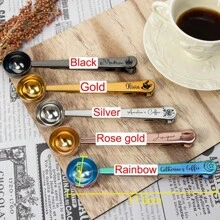 1PC Custom Coffee Scoop And Clip,Personalized Coffee Measuring Spoon,Gift For Coffee Lover,Coffee Bag Clip,Custom Coffee Lover's Gift