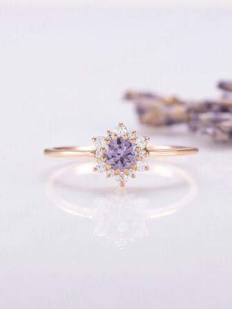 1pc S925 Sterling Silver Original Sunflower Shaped Elegant Cubic Zirconia Classic Ring, Versatile Vintage Jewelry Gift For Women, Suitable For Daily Wear, Parties & Festivals