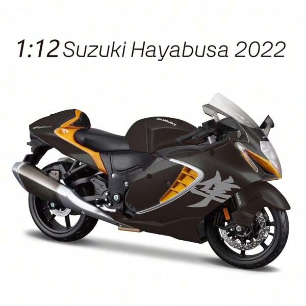 Burago 1:12 Suzuki Hayabusa 2022 Motorradmodell aus Gusseisen, Simulationsfahrzeug, Sammleritem, Hobby, Motorradspielzeug, Hardcover-Edition, Geschenk für Männer zu Weihnachten oder Geburtstag