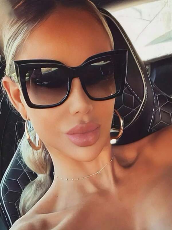 Leopard Framed Fashion Glasses For Women Large Frame Cat Eye Retro Shades