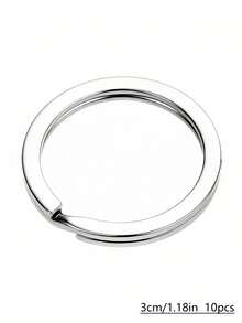 10/20pcs Stainless Steel Keyring Set - Multi Functional Split Keyring - Flat O-Ring (20mm, 25mm, 30mm) Suitable For Household Organization Storage, Car Keys, Pendants, Bags, Dolls, Handicrafts - Durable And Corrosion-Resistant, DIY Jewelry Accessories, Fashionable Metal Finish - Multicolor - View 17