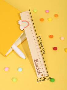 Personalized Custom Cute Cartoon Children's Early Education Teaching Aids Student Learning Supplies Stationery Gift Wooden Ruler School Supplies,Back To School