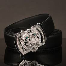 1 条宽度 3.5 厘米白色休闲腰带，配虎头扣，彩色表带，自动扣，适合日常佩戴