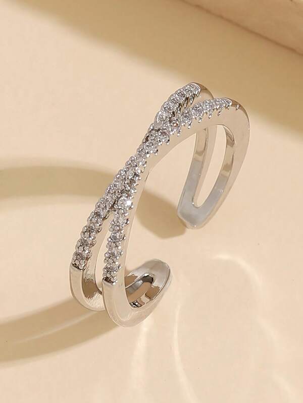 1 Stück modischer funkelnder Kubikzirkonia-Ring, eleganter Stil für den täglichen Gebrauch, Verlobung, Hochzeit, Jahrestags-Geschenk, zeitloses Design, Valentinstags-Geschenk