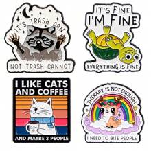 4pcs/Set Enamel Pin Lapel Pins Badges On Backpack Women's Brooch Clothes Gift Jewelry Fashion Accessories