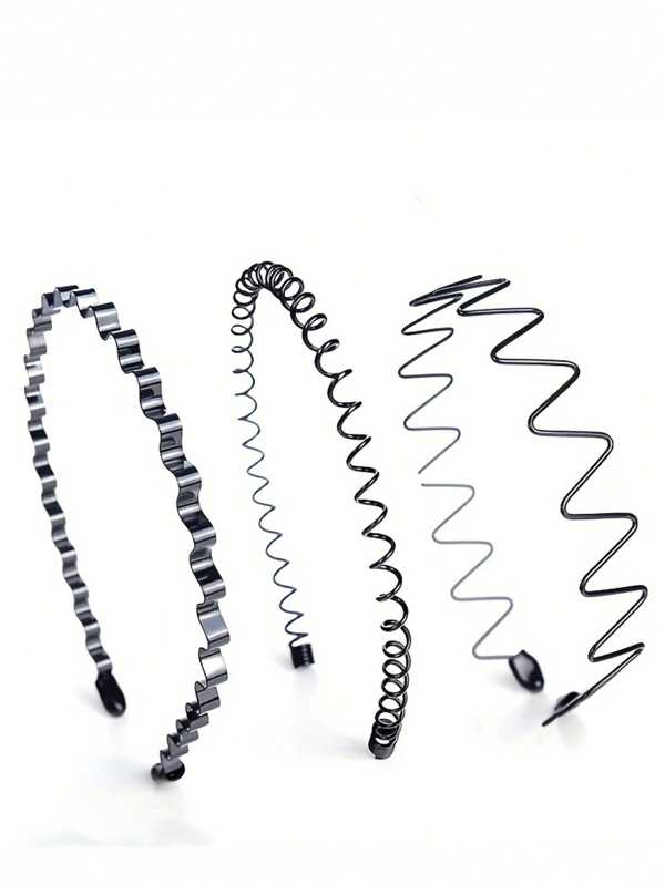3Pcs/Set Casual Headbands, Suitable For Men Hair Care And Grooming, Men Vacation Accessories, Men Accessories, Wave Headband